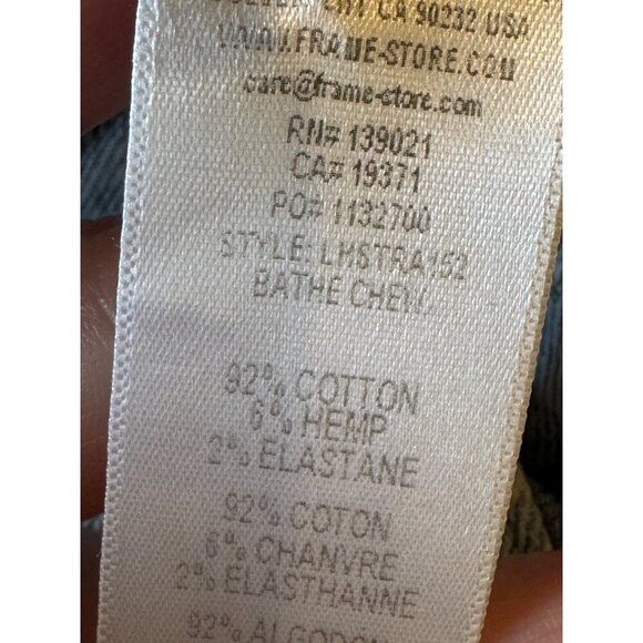 Frame Jeans Women 24 Blue Hemp Blend Bathe Chew Le High Straight‎ Chewed Hem - Picture 11 of 13